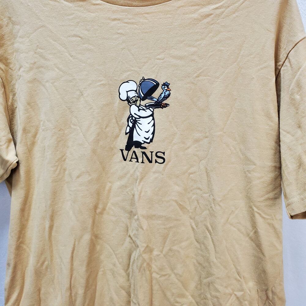 Vans Shirt Mens Medium Tee Order Up Classic Fit T-Shirt Taupe Crew Neck Top - Picture 3 of 7